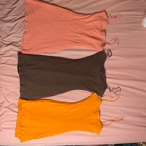 Bodycon mini dresses! Brown , orange and coral color